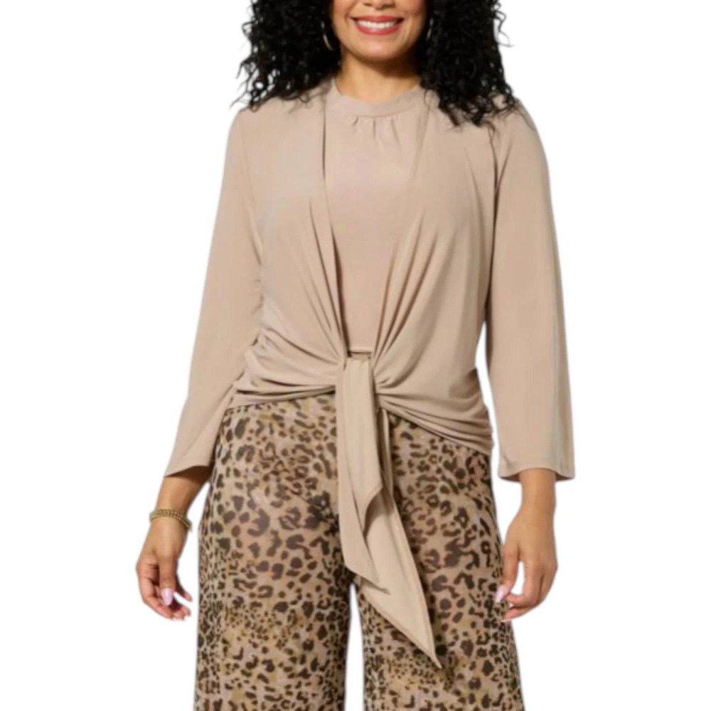 Antthony Women's Front Tie Shrug Tan - Regular
